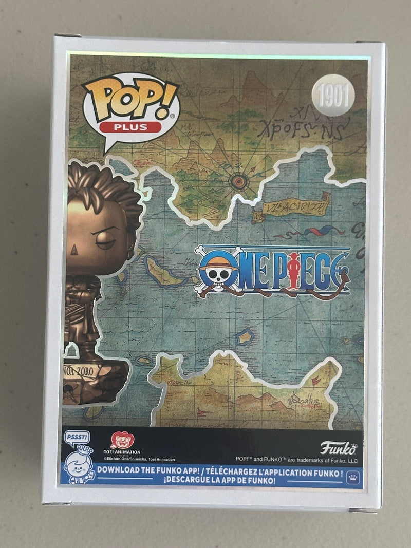 Funko Pop! One Piece Plus Roronoa Zoro Bronze Statue Figure #1901 + Protector