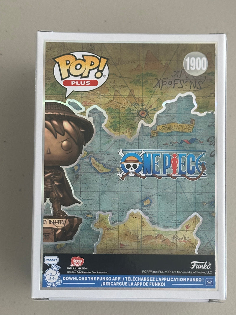 Funko Exclusive Pop Plus One Piece Monkey D Luffy 1900 Statue Bronze IN HAND