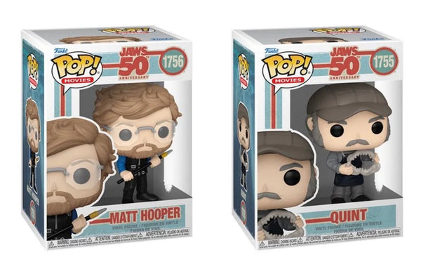 Funko Pop! Jaws 50th Anniversary Quint #1755 & Matt Hooper #1756 Funko Set of 2