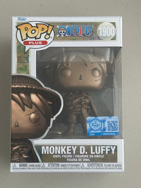 Funko Exclusive Pop Plus One Piece Monkey D Luffy 1900 Statue Bronze IN HAND